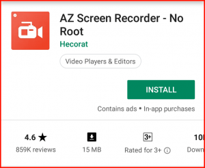 AZ screen recorder app google play store install 