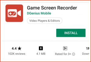 Game android mobile screen recorder app install