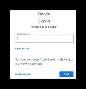 sign in with gmail account
