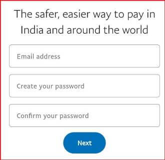 submit email address and create a strong password