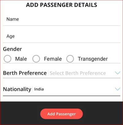 Add each passenger details.