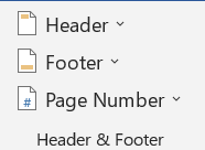 Insert Tab Header and Footer Group