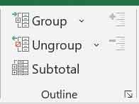 Outline Group MS Excel Data Tab in Hindi