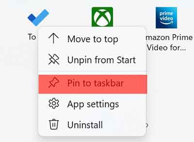 Pin App to Taskbar